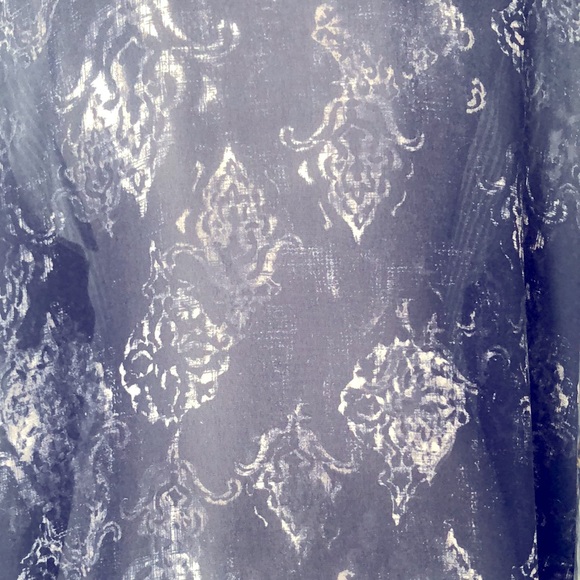 Chico’s Pinstripe Front Sheer Floral Back Shirt - Picture 8 of 16